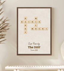 Personalized Crossword Poster - Scrabble Feature With BagNames