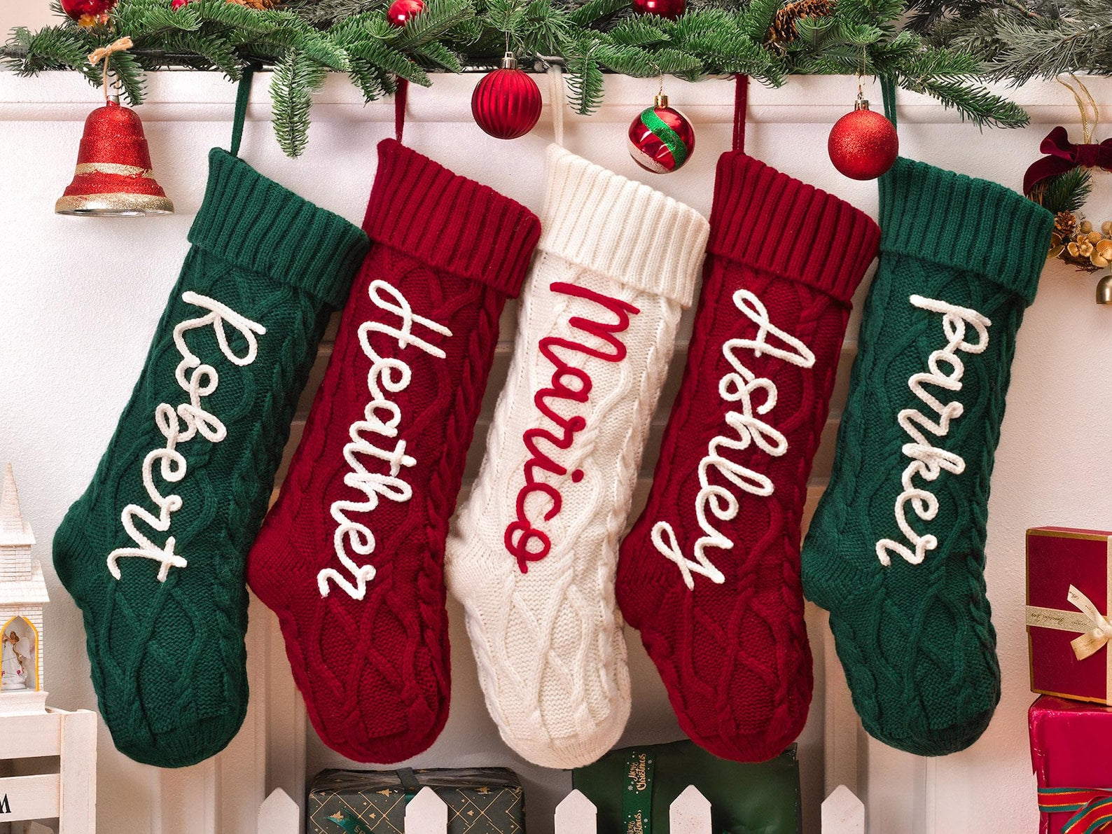 Personalized Knitted Christmas Stockings With Name
