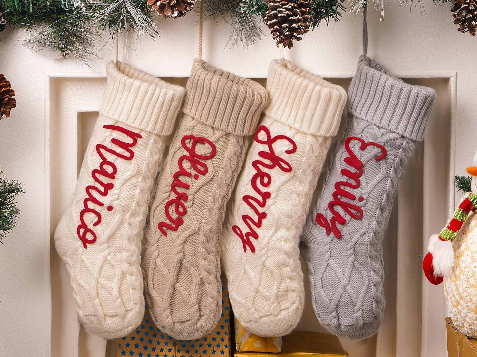 Personalized Knitted Christmas Stockings With Name