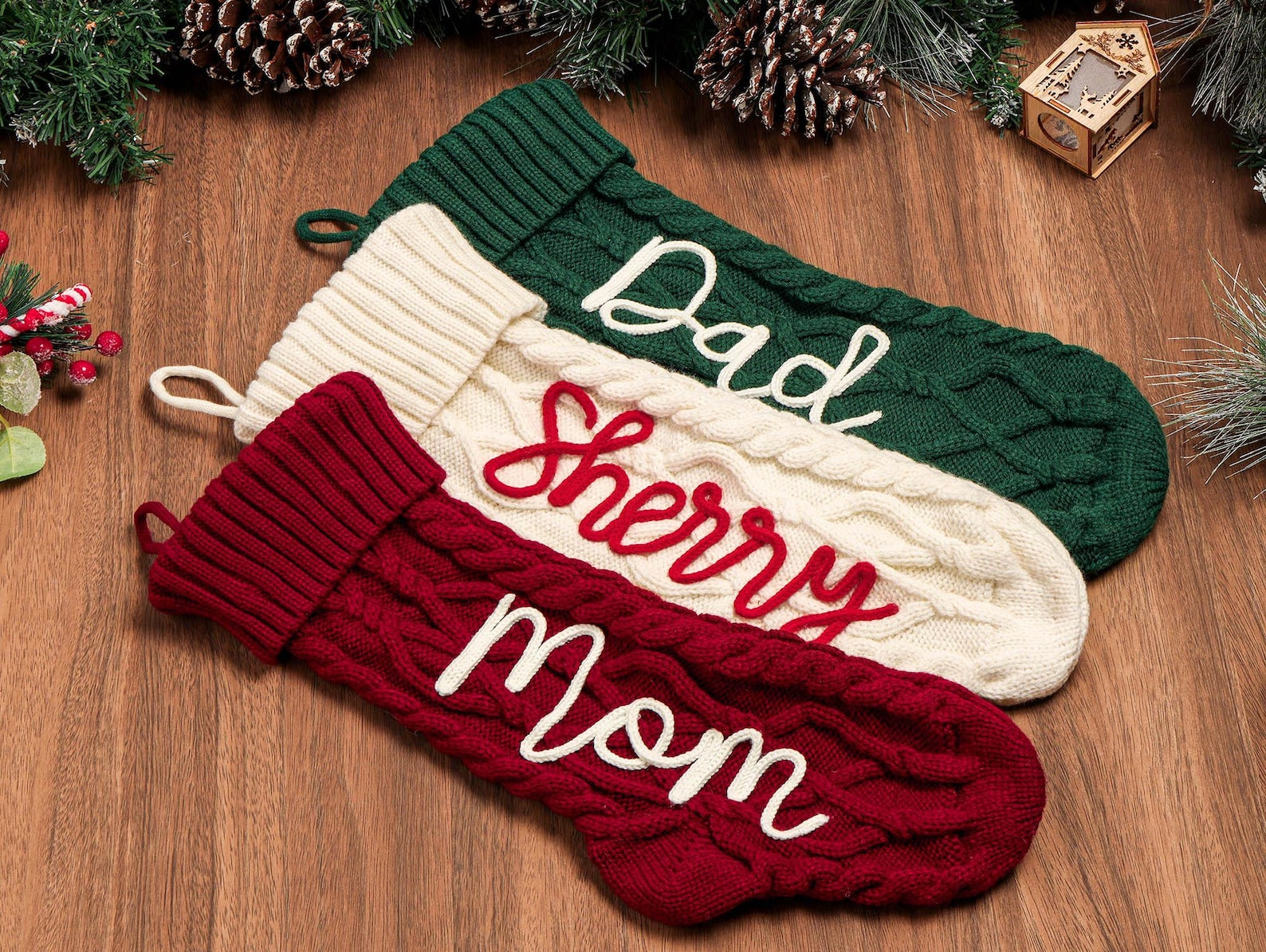 Personalized Knitted Christmas Stockings With Name
