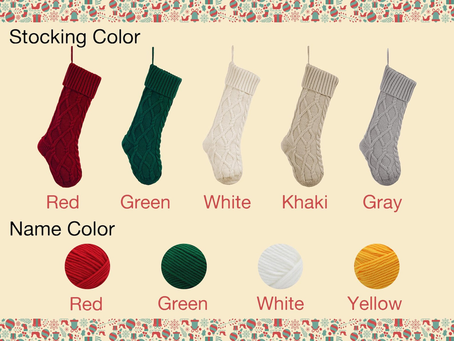 Personalized Knitted Christmas Stockings With Name