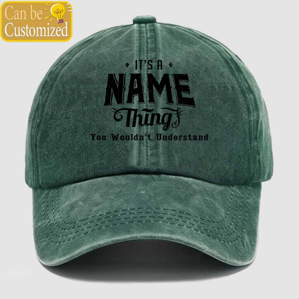 Personalized Name Thing Washed Baseball Cap