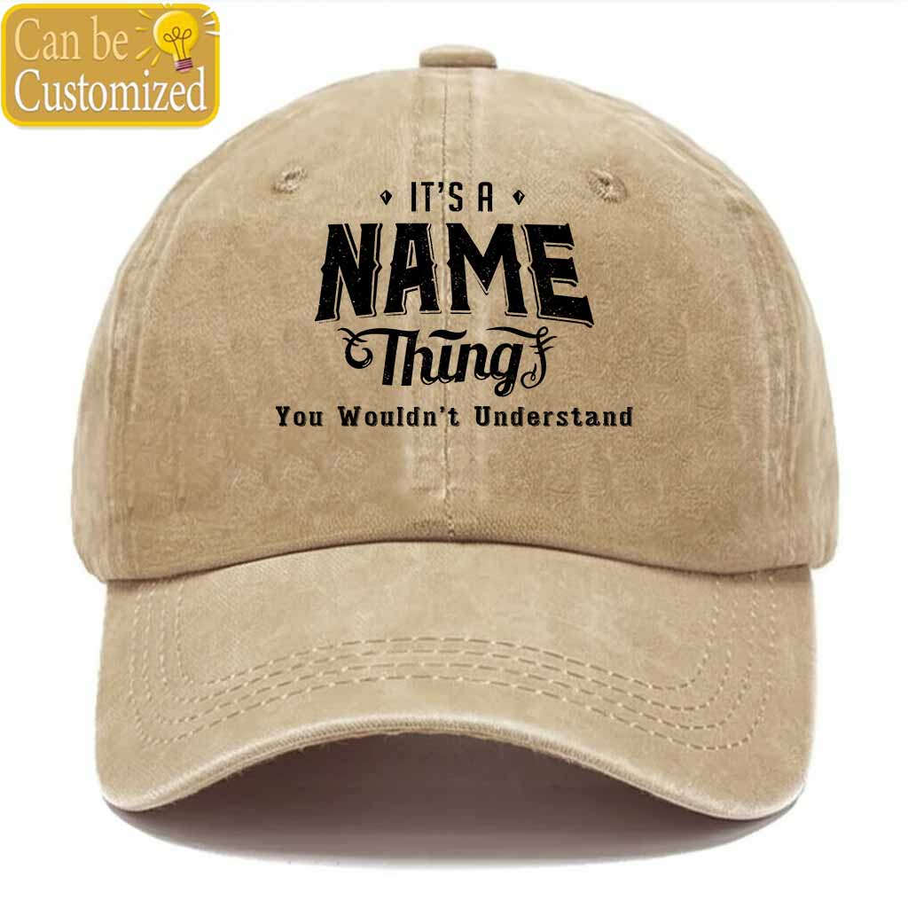 Personalized Name Thing Washed Baseball Cap
