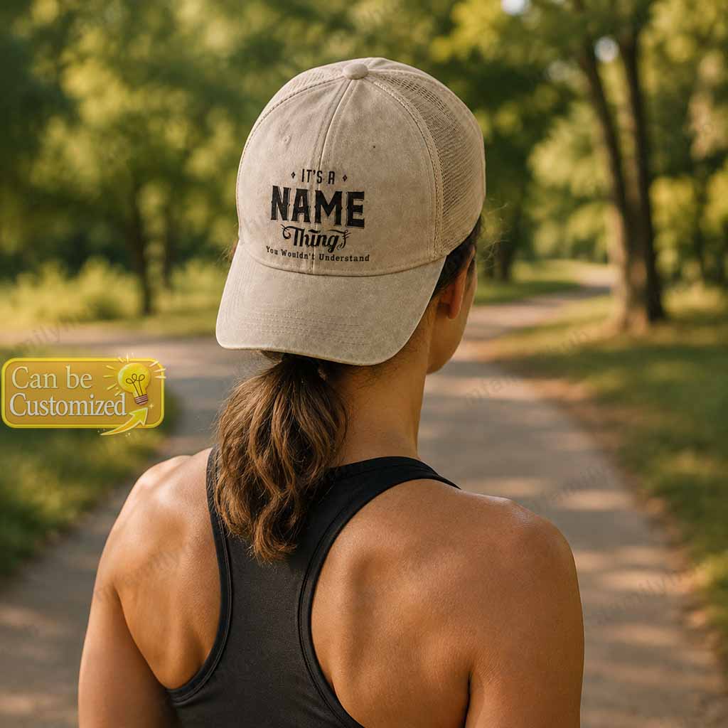 Personalized Name Thing Washed Trucker Cap For Large Heads