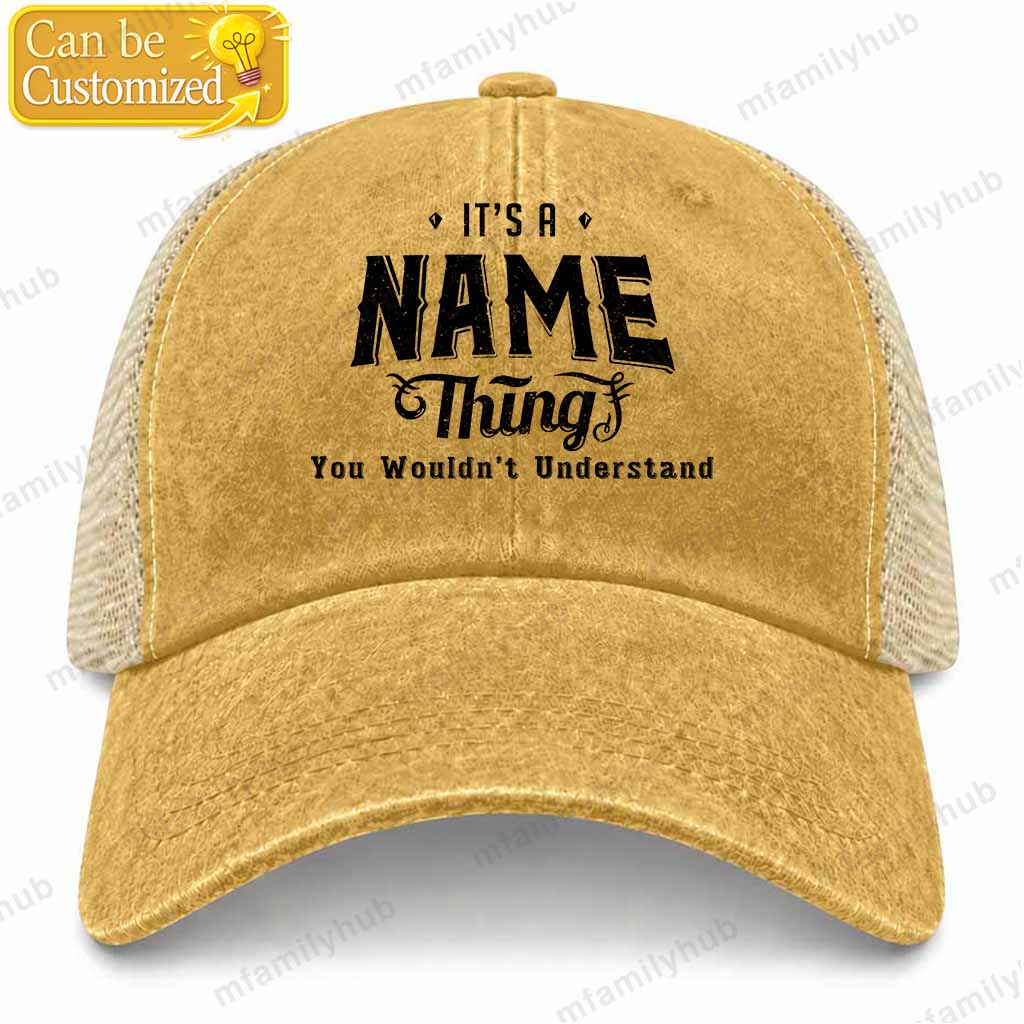 Personalized Name Thing Washed Trucker Cap For Large Heads
