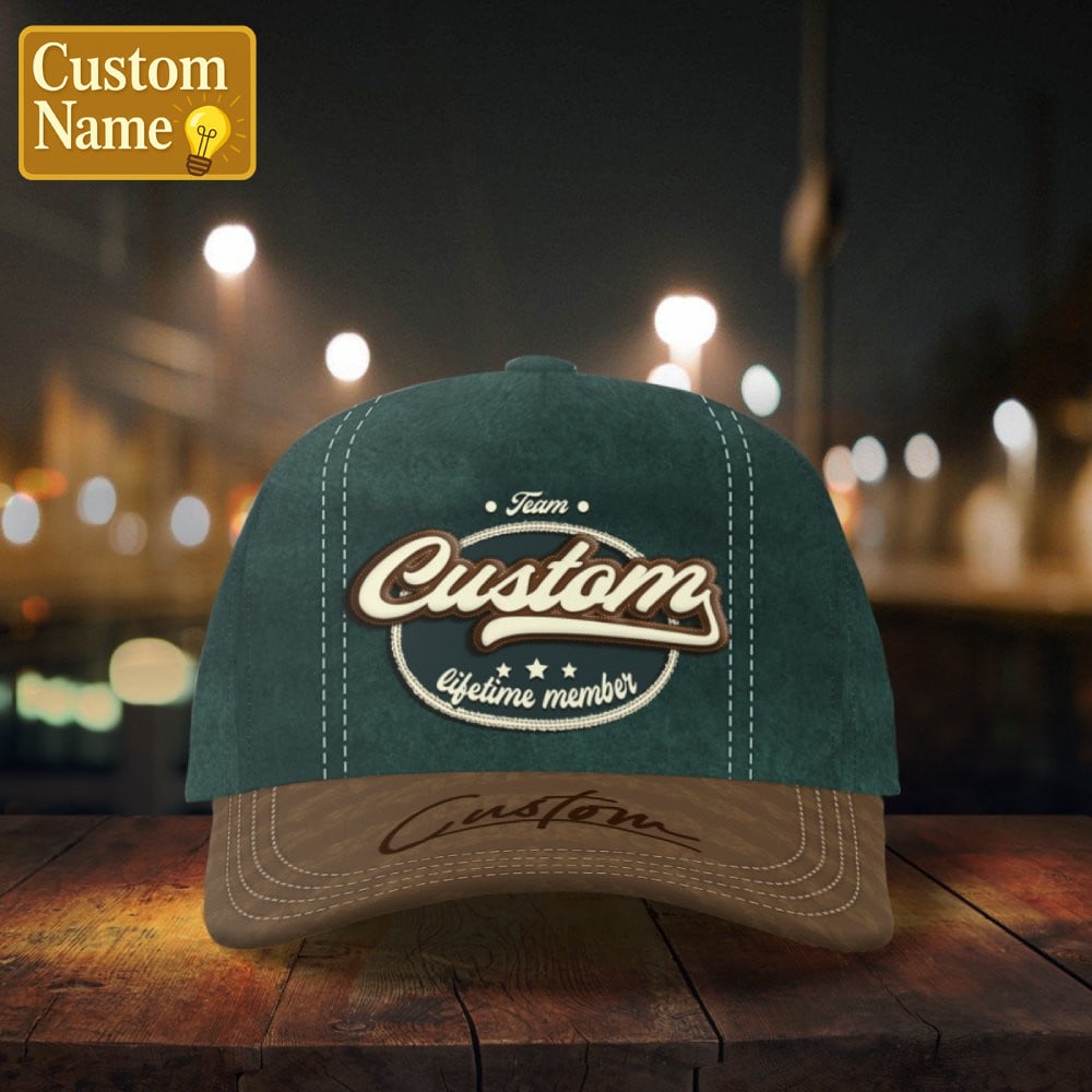 Personalized Name Vintage Lifetime Member Baseball Cap