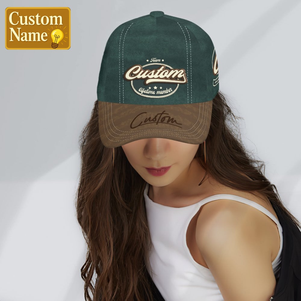 Personalized Name Vintage Lifetime Member Baseball Cap
