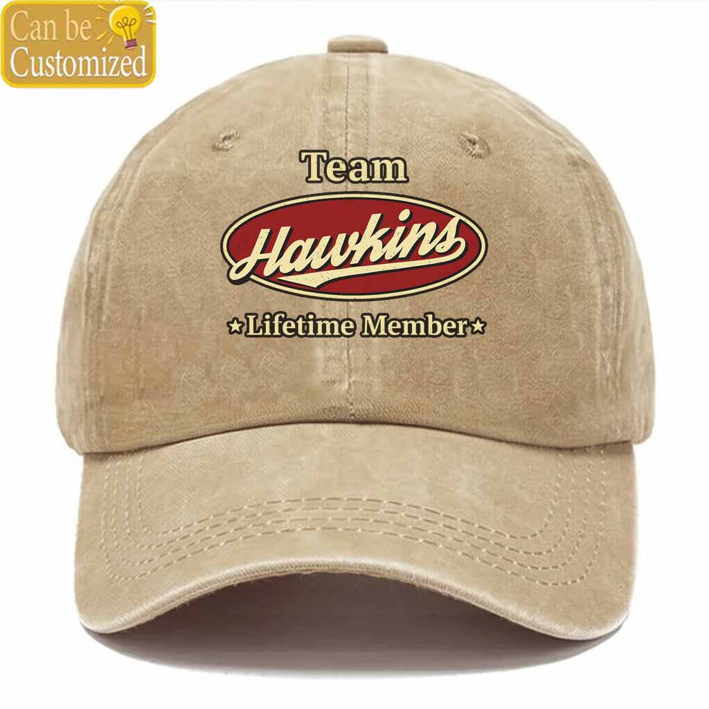 Personalized Team Lifetime Member Washed Baseball Cap