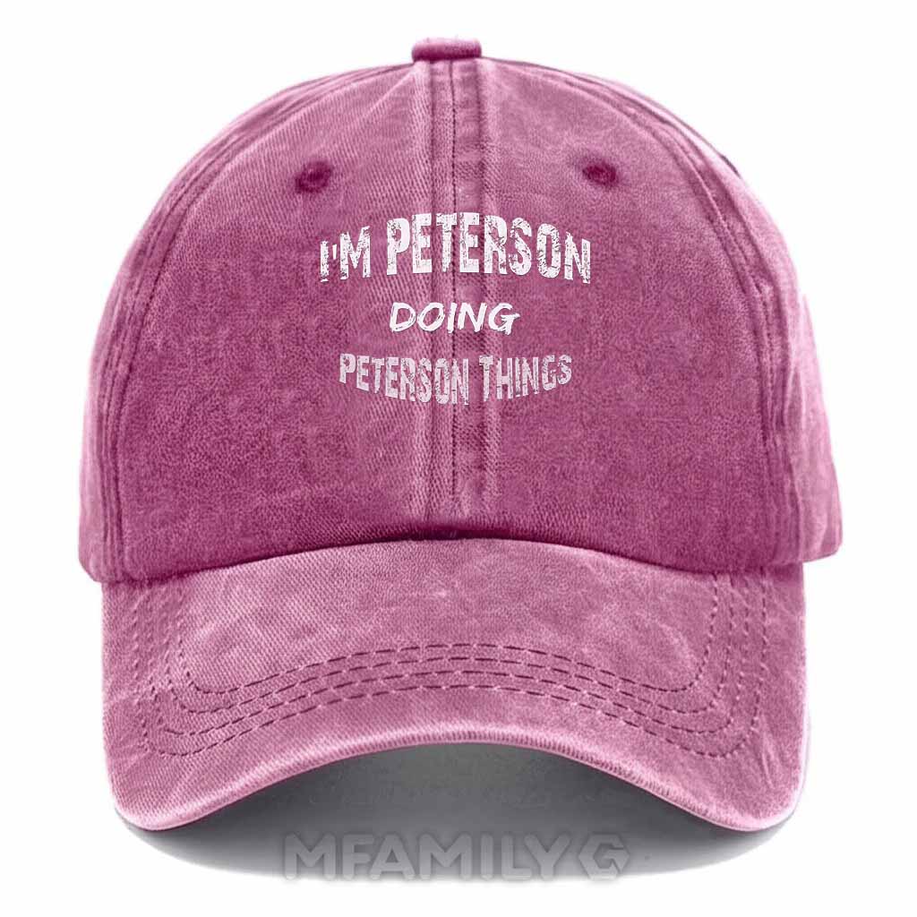 Peterson Doing Peterson Things Washed Baseball Cap