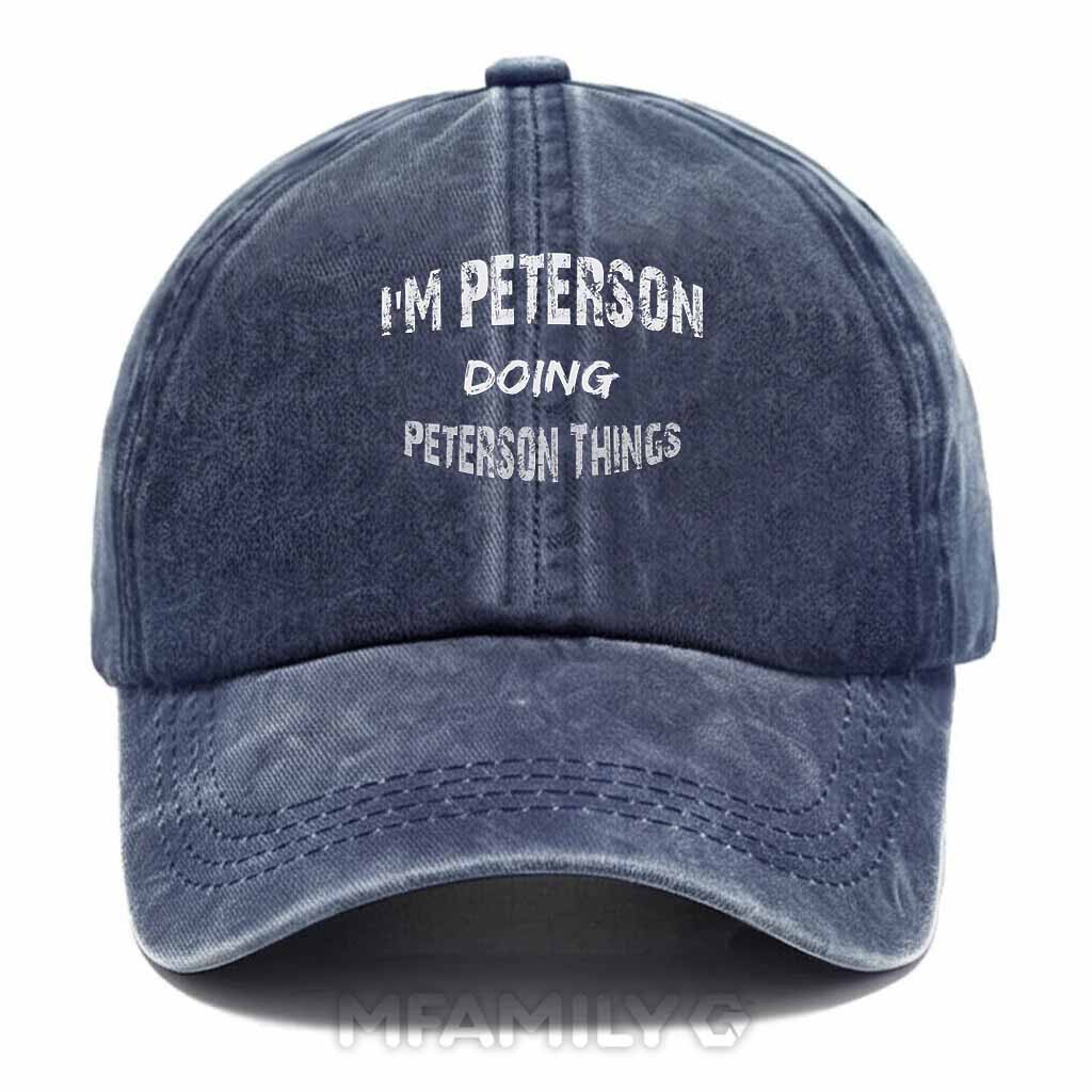 Peterson Doing Peterson Things Washed Baseball Cap