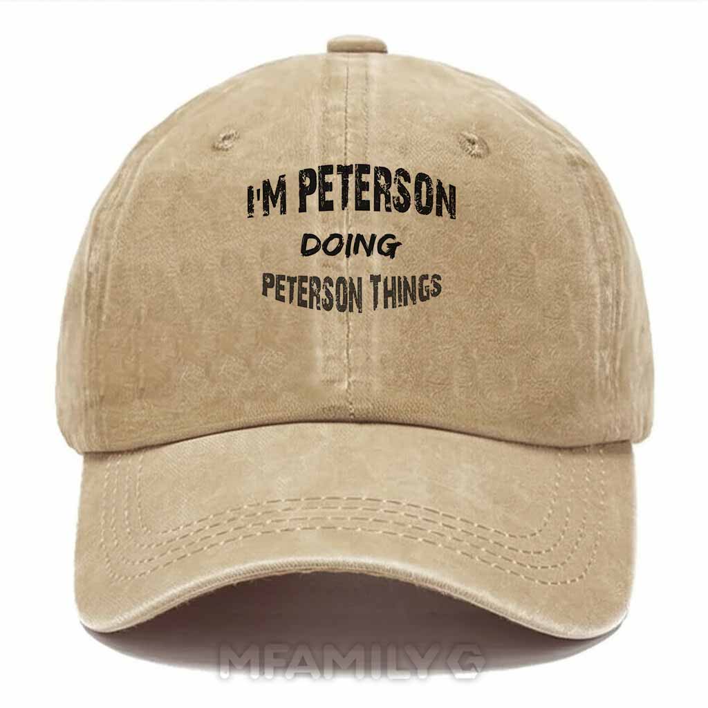 Peterson Doing Peterson Things Washed Baseball Cap