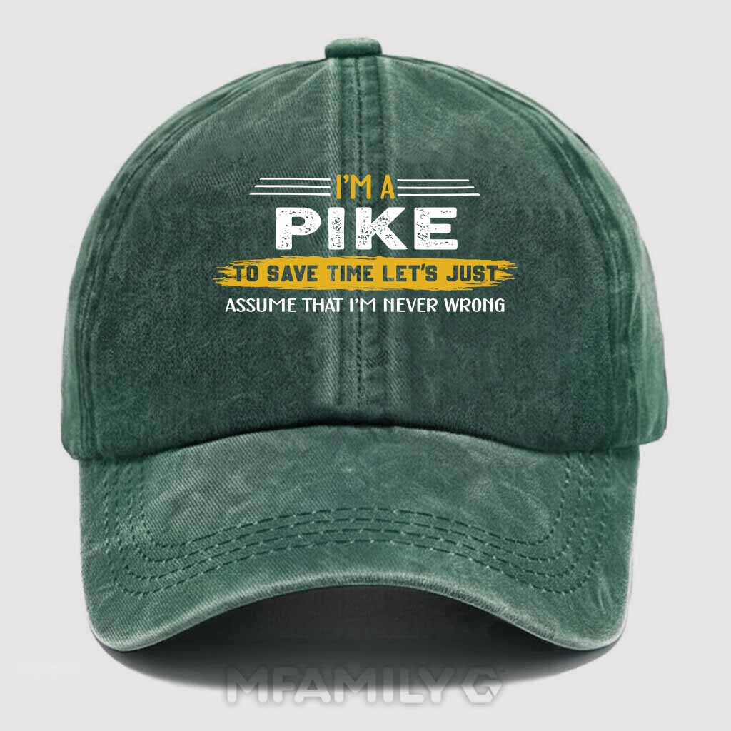 Pike Never Wrong Washed Baseball Cap