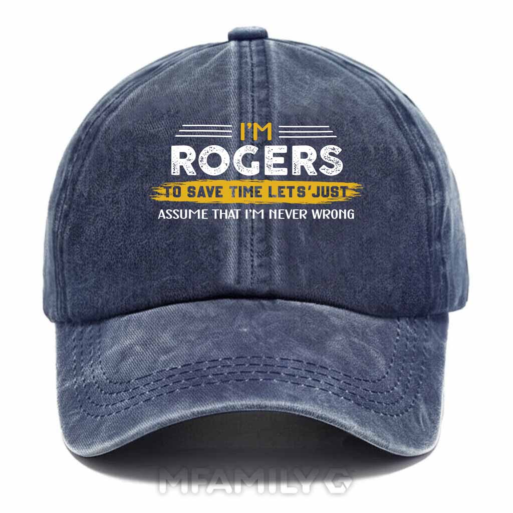 Rogers Never Wrong Washed Baseball Cap