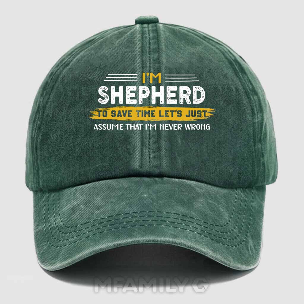 Shepherd Never Wrong Washed Baseball Cap