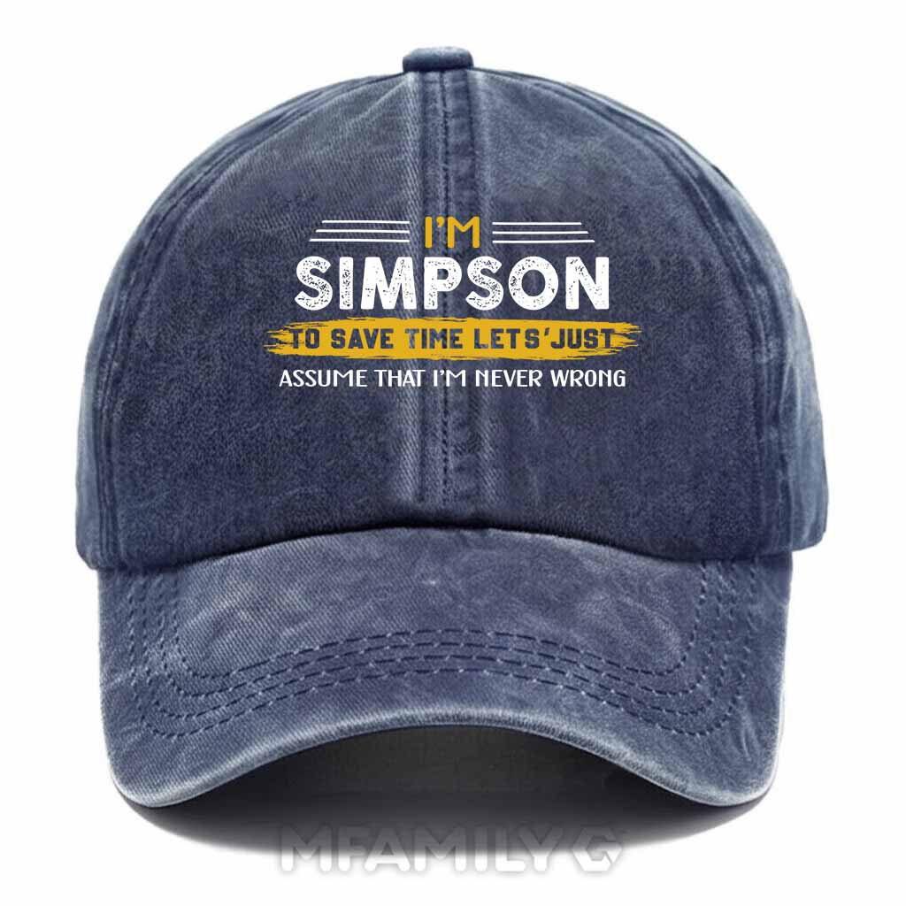 Simpson Never Wrong Washed Baseball Cap