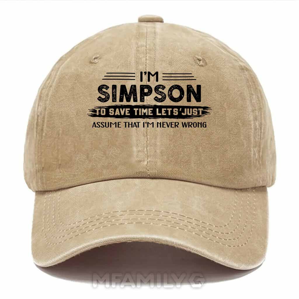 Simpson Never Wrong Washed Baseball Cap