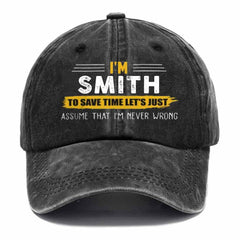 Smith Never Wrong Washed Baseball Cap