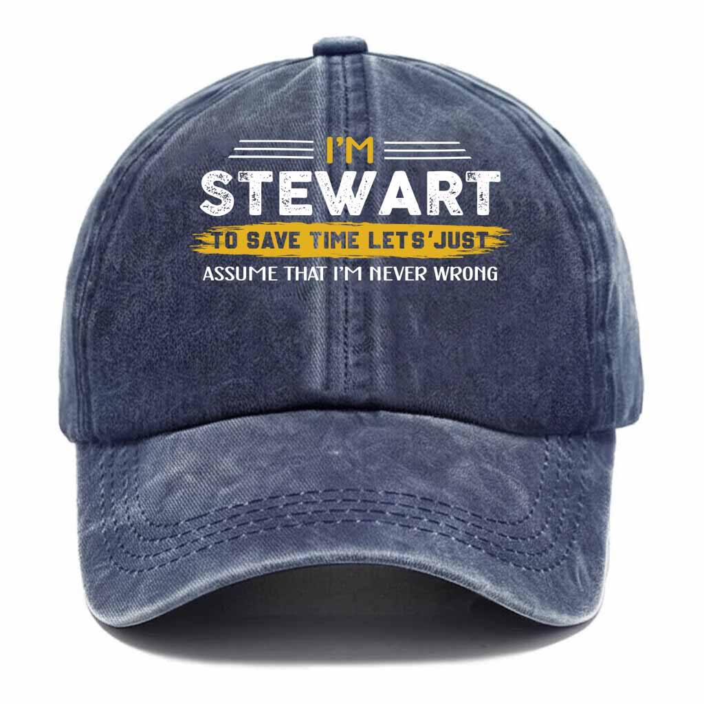 Stewart Never Wrong Washed Baseball Cap