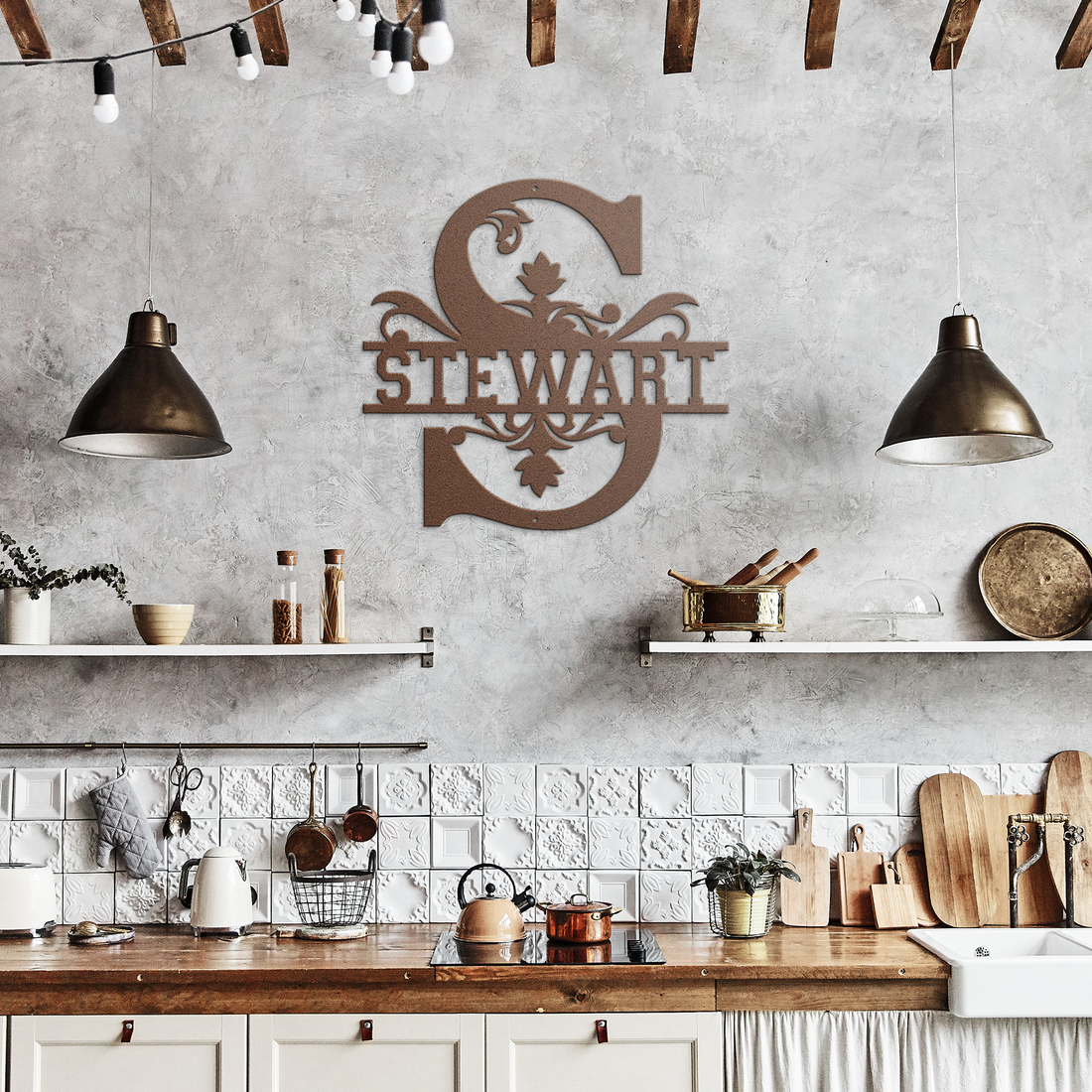 Stewart_Family_Monogram_Metal_Sign_Copper_Rustic_Kitchen_Mockup.png