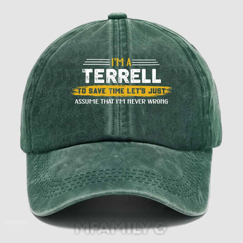 Terrell Never Wrong Washed Baseball Cap