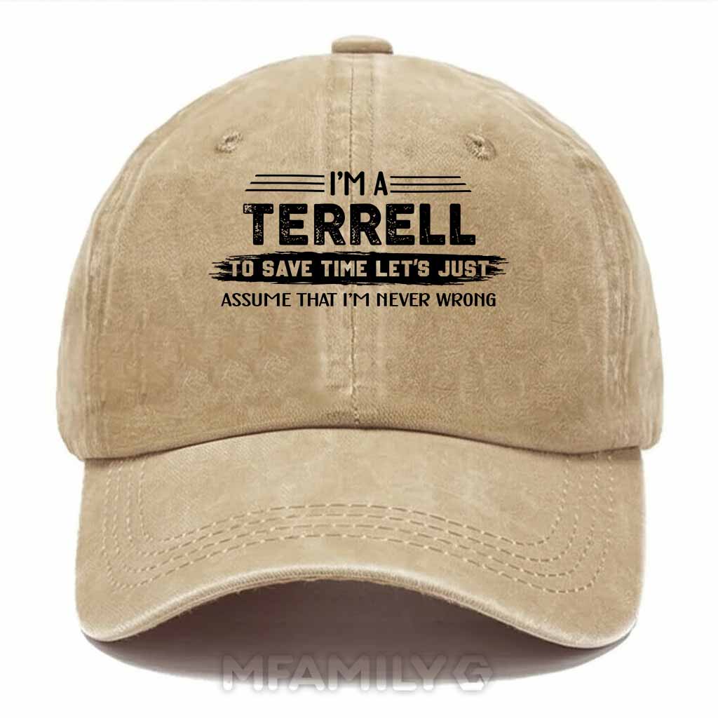 Terrell Never Wrong Washed Baseball Cap