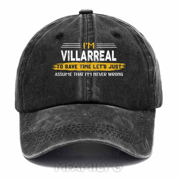 Villarreal Never Wrong Washed Baseball Cap