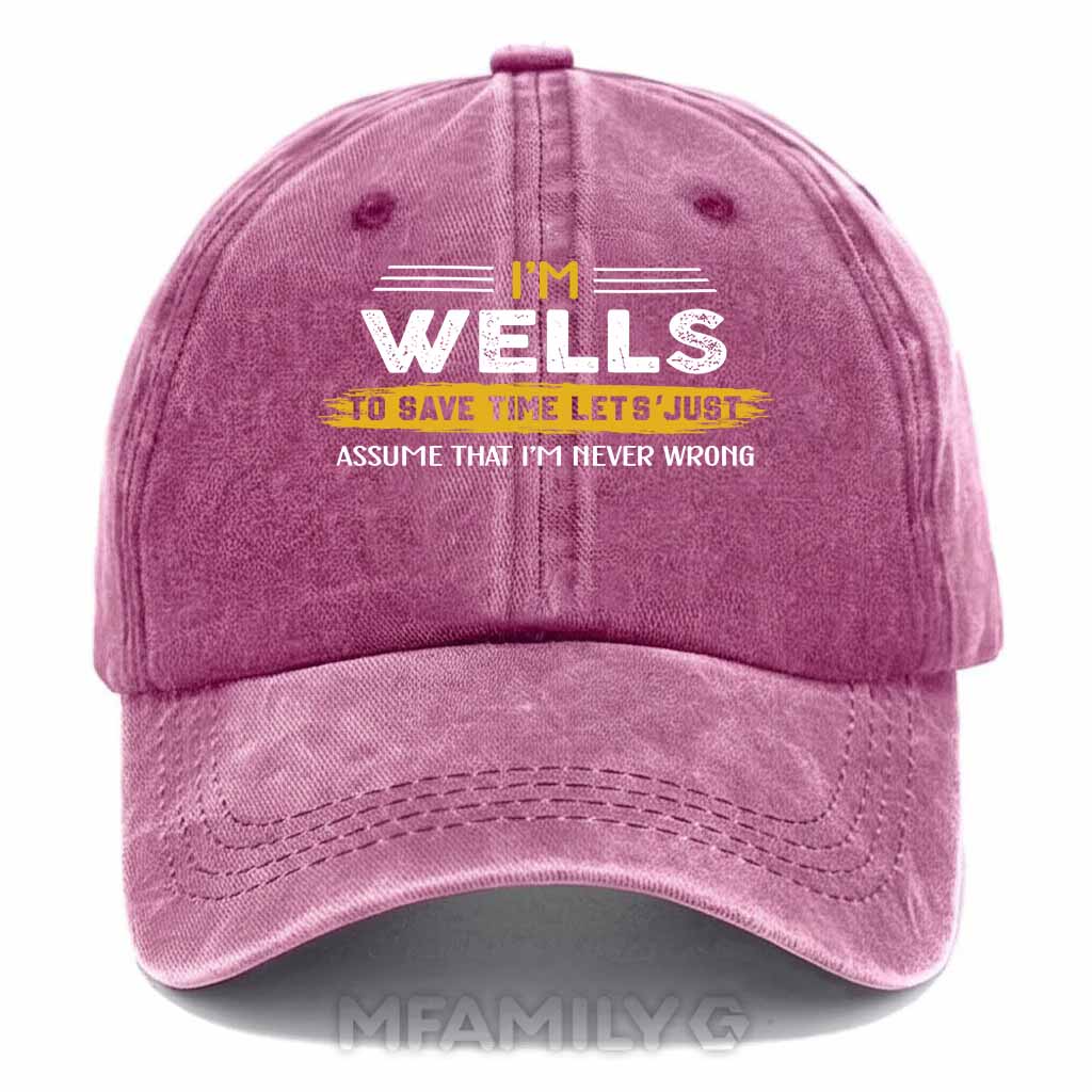 Wells Never Wrong Washed Baseball Cap