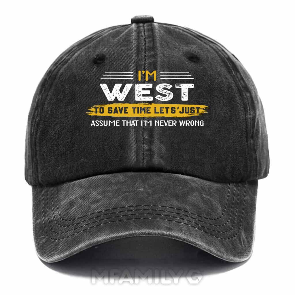 West Never Wrong Washed Baseball Cap