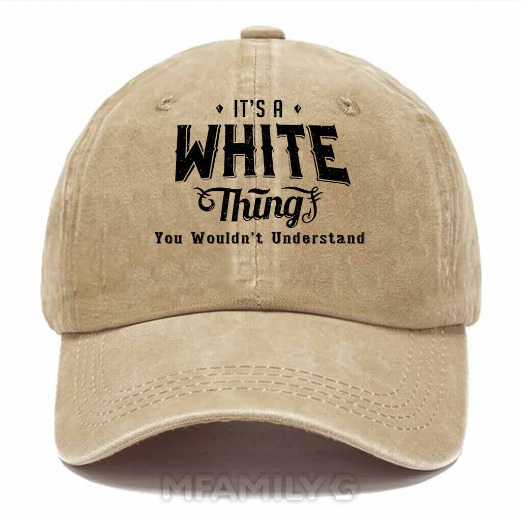 White Thing Washed Baseball Cap