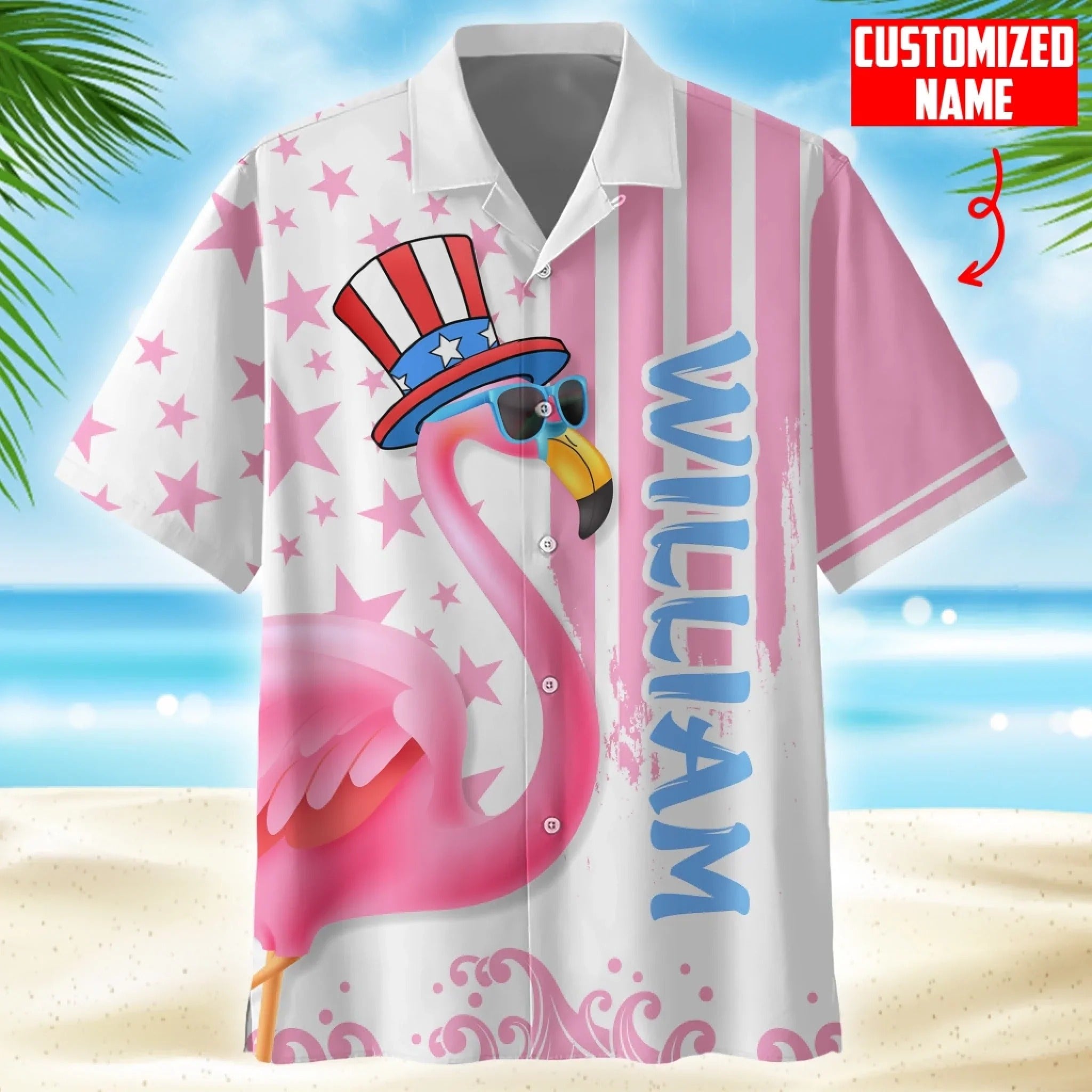 Williams Flamingos Freedom For The 4th July Hawaiian Shirt