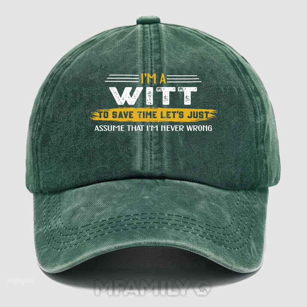 Witt Never Wrong Washed Baseball Cap