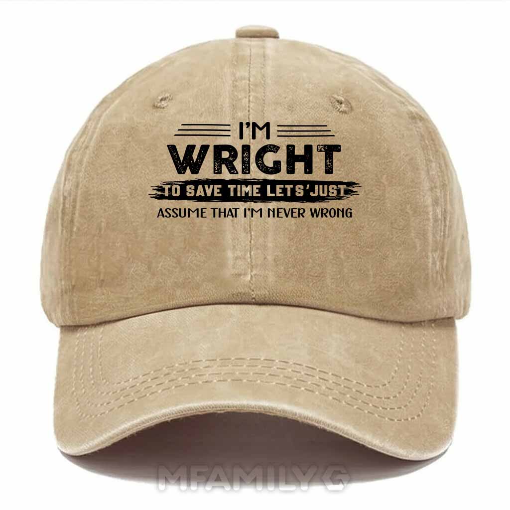 Wright Never Wrong Washed Baseball Cap