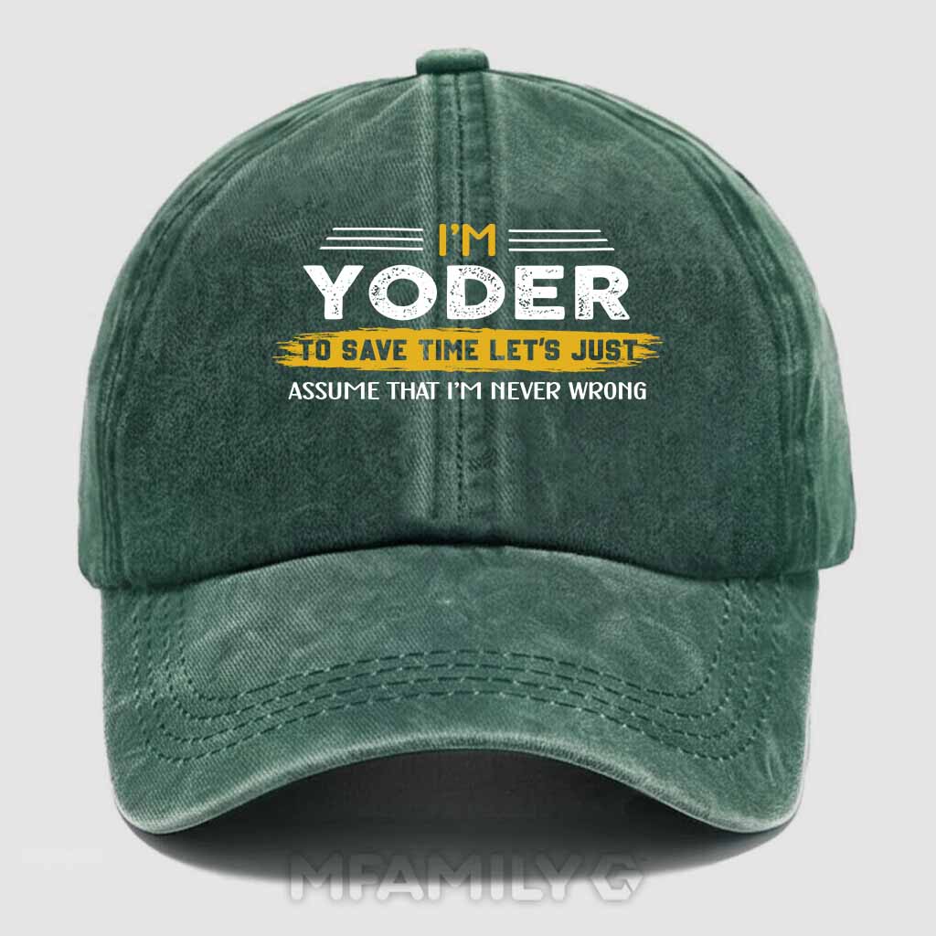 Yoder Never Wrong Washed Baseball Cap
