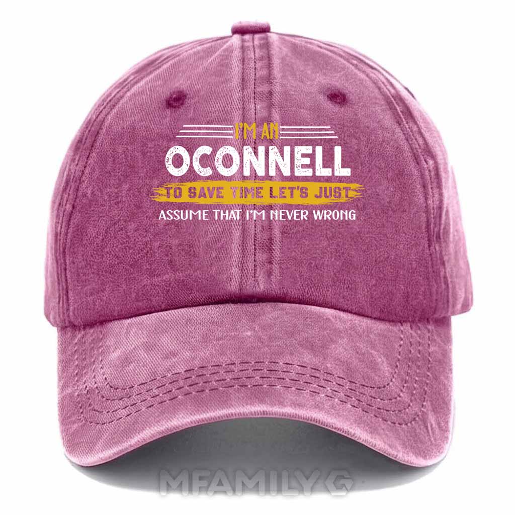 Oconnell Never Wrong Washed Baseball Cap